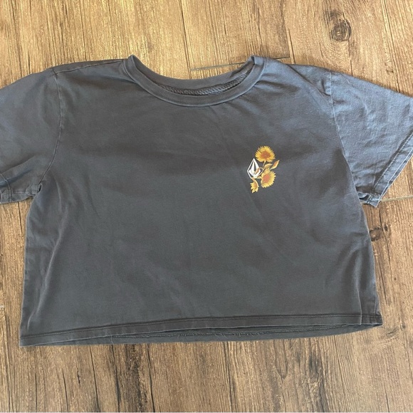 Volcom Black Crop T-Shirt - Picture 2 of 5